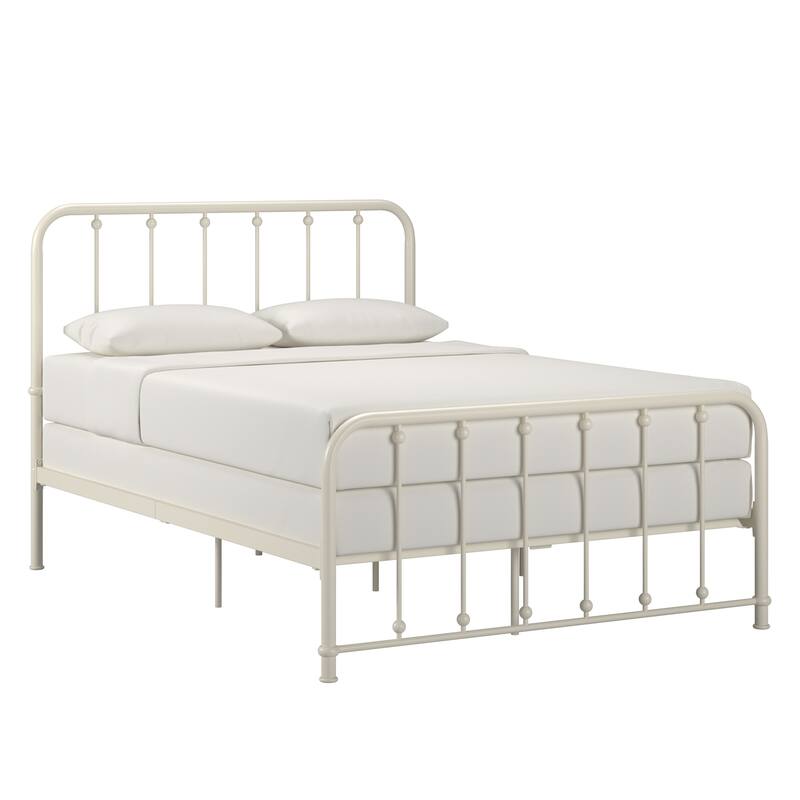 Kae Metal Bed with Beaded Headboard by iNSPIRE Q Classic