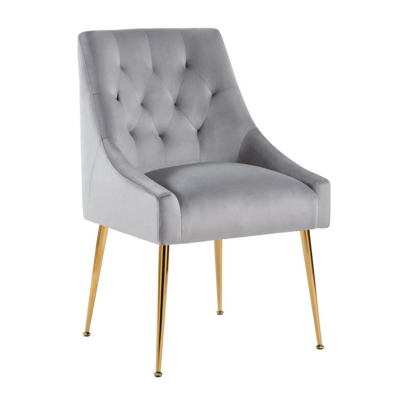 XINMICS Mid-Century Modern Velvet Dining Chair, Upholstered Parsons Chair, Set of 2