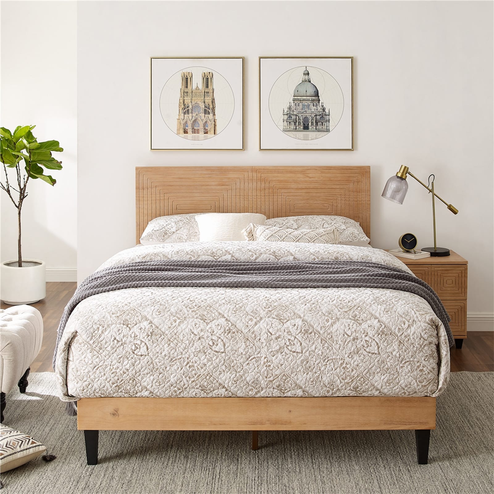 Mid century sales modern platform bed