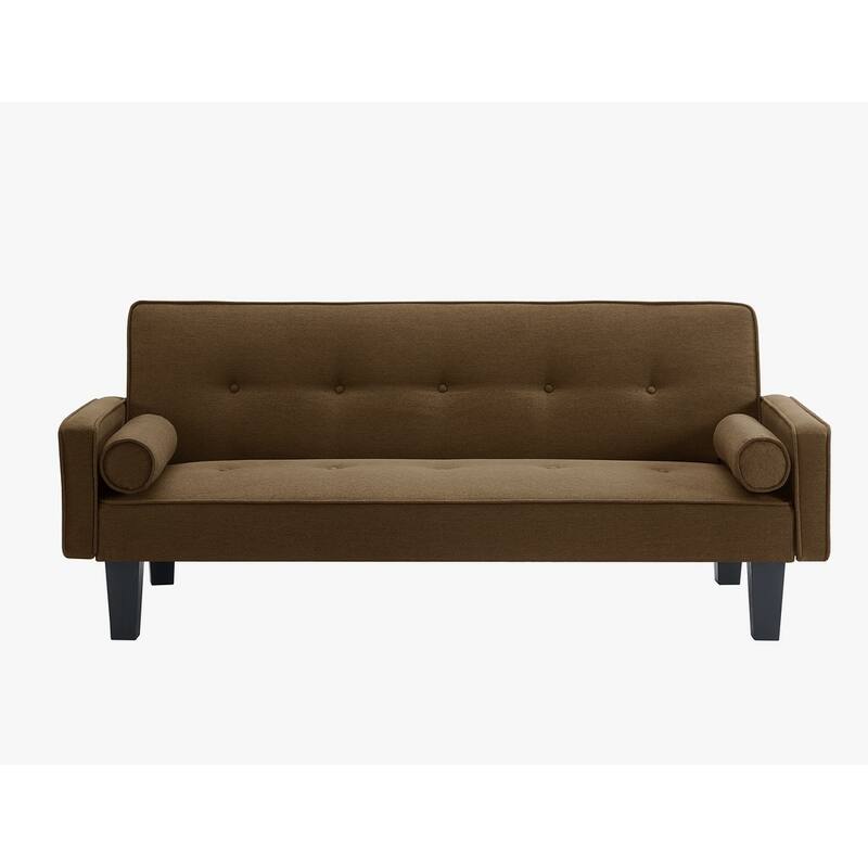 Linen Fabric Modern Convertible Sofa Bed with Removable Armrests