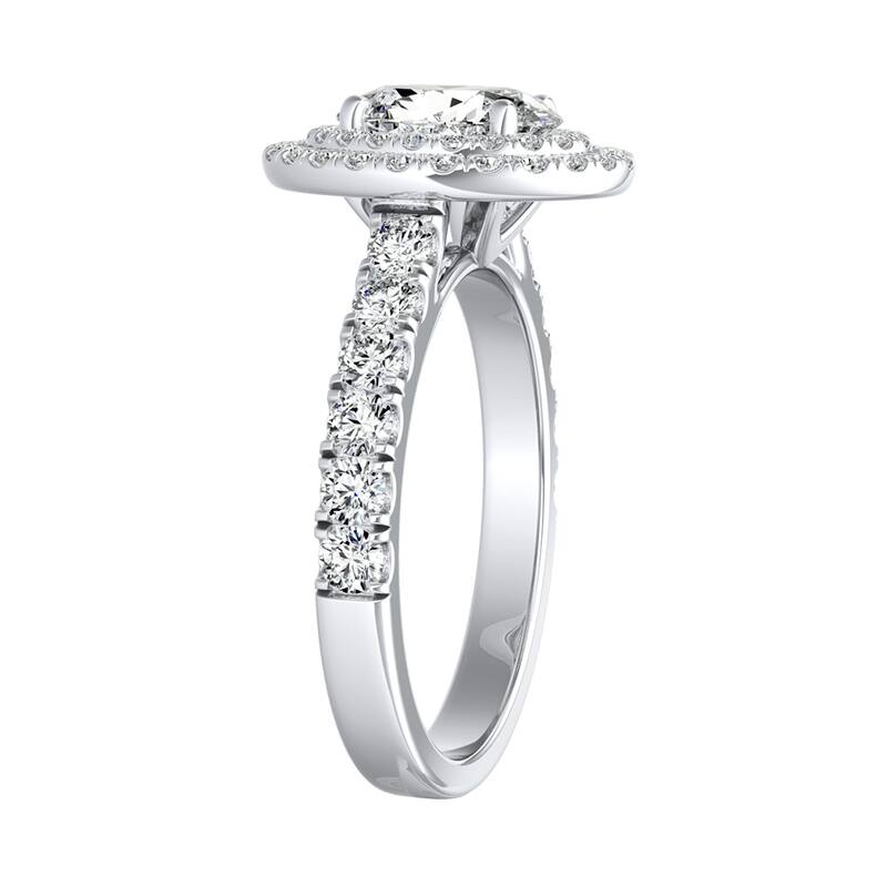 Auriya Platinum 1 1/4ctw Classic Oval-cut Halo Diamond Engagement Ring (H-I, SI1-SI2)