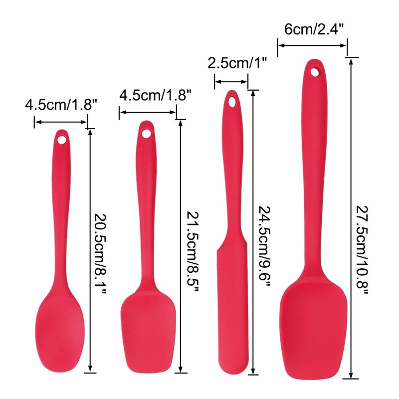 Silicone Spatula Set 4 Pcs Heat Resistant Turner Non Stick Spatula