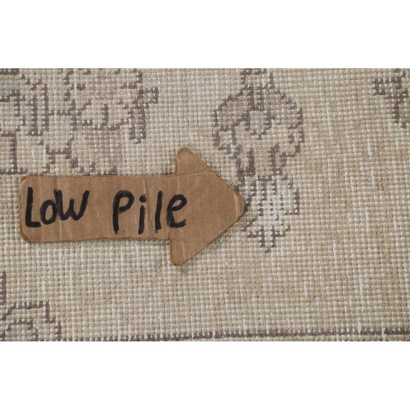 Hand Knotted Oriental 100% Wool Carpet Traditional Floral Beige & Ivories Tabriz Area Rug - 9' 7'' X 6' 7''