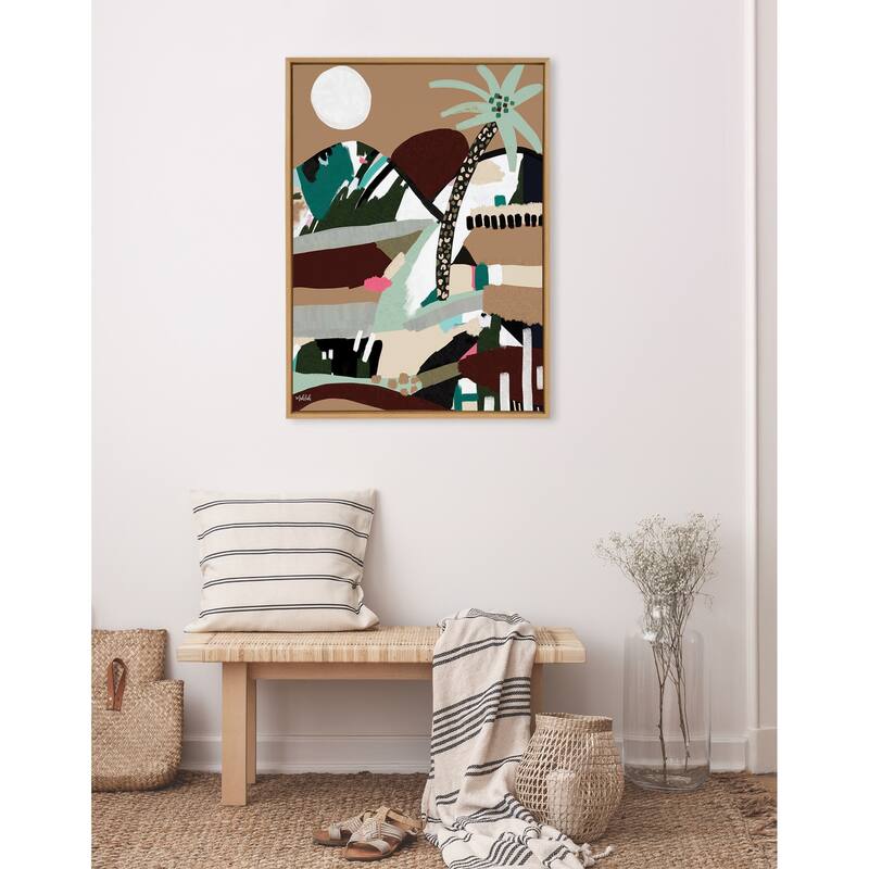 Kate and Laurel Sylvie Warm Offbeat Framed Canvas by Inkheart Designs