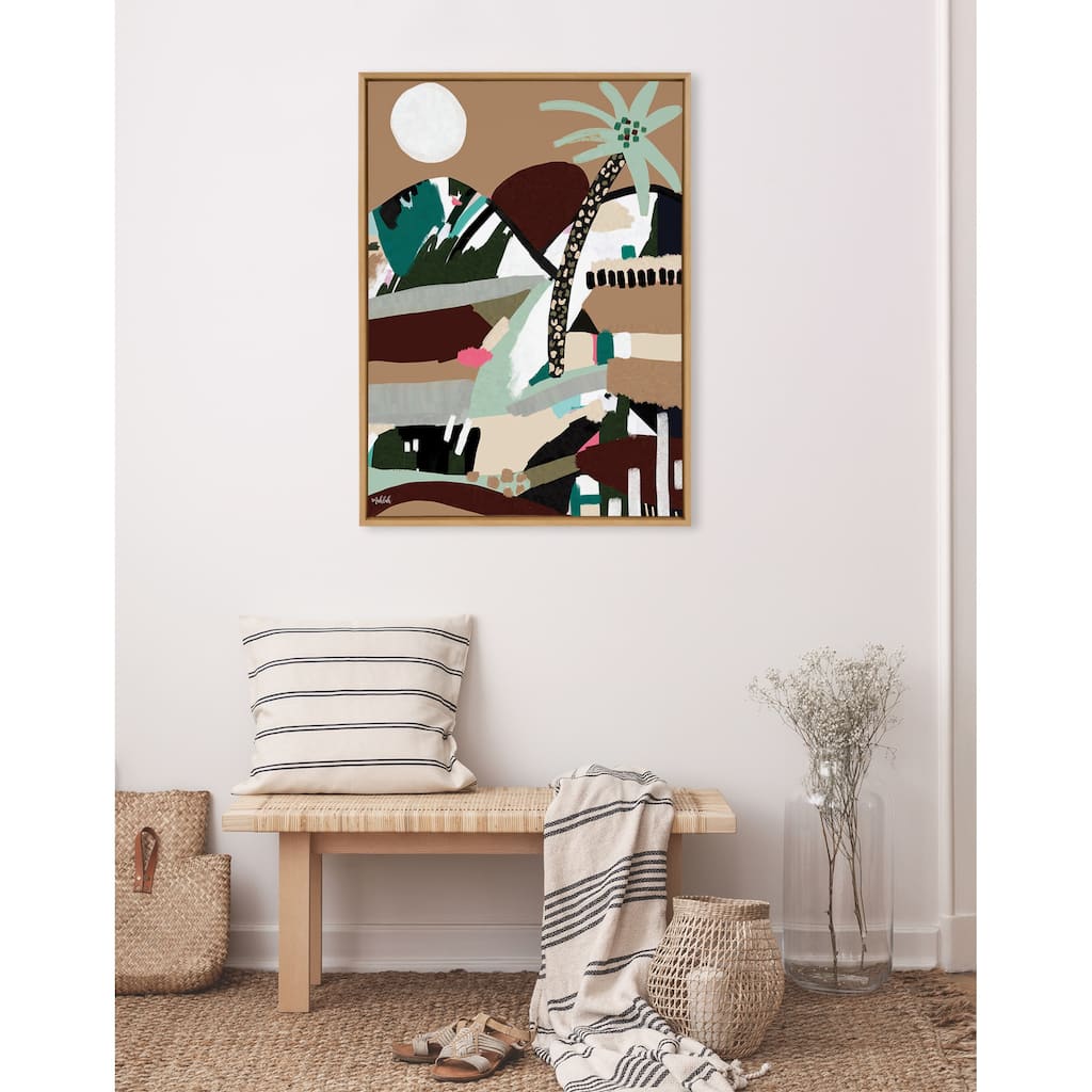 Kate and Laurel Sylvie Warm Offbeat Framed Canvas by Inkheart Designs