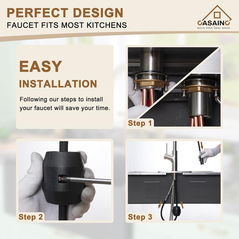 Single Handle Pull Down Sprayer Kitchen Faucet