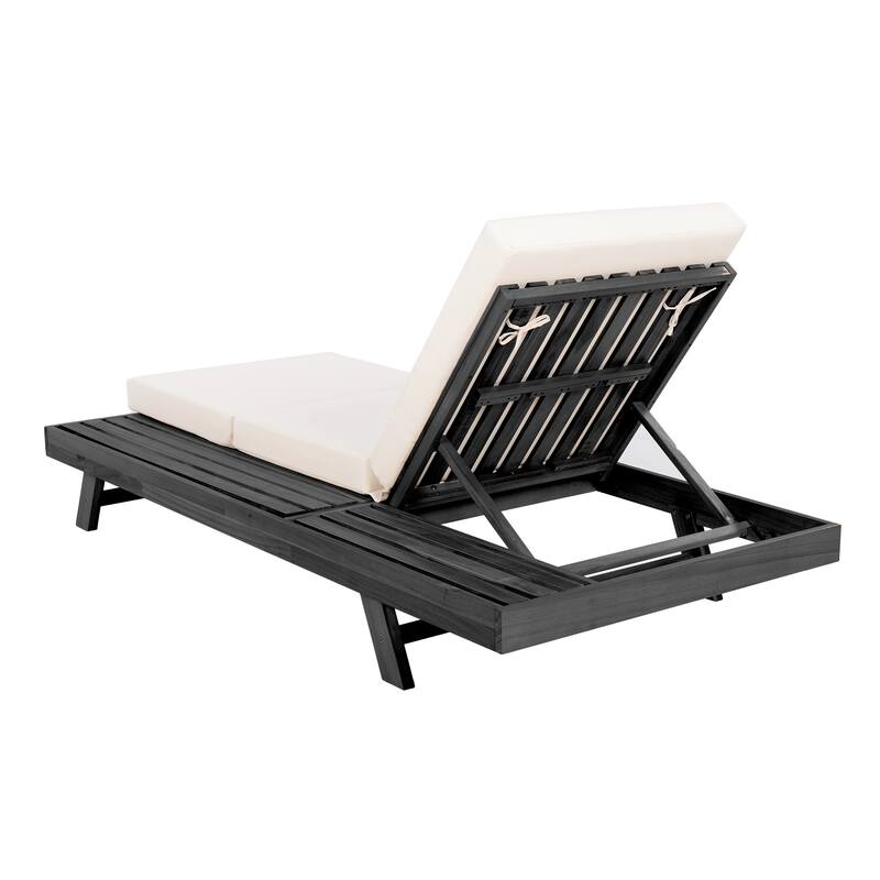 Christopher Knight Home - Tilson Outdoor Acacia Wood 4-Position Adjustable Chaise Lounge with Water-Resistant Cushion - 79"L