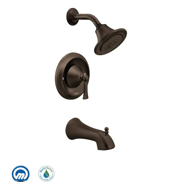 Moen T4503EP Wynford Single Handle Posi-Temp Pressure Balanced Tub and Shower Trim with 1.75 GPM Shower Head and Tub Spout