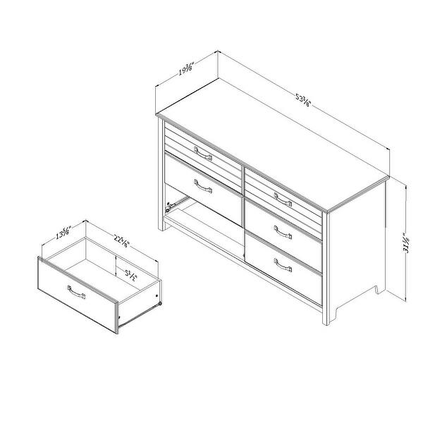 dimension image slide 1 of 2, South Shore Asten 6-Drawer Double Dresser