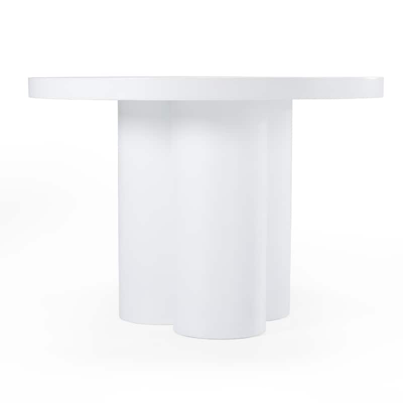 Modrest Bruni Modern White Concrete Round Dining Table