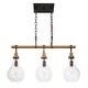 preview thumbnail 5 of 12, Farmhouse Rustic 3-light Linear Chandelier Clear Glass Island Lights for Dining Room