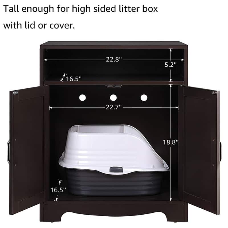 beeNbkks Cat Litter Box Enclosure Cat Washroom with 2 Entrances