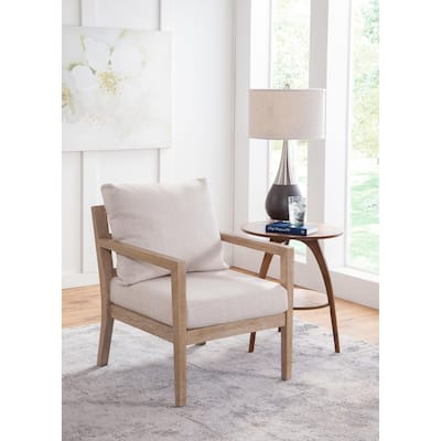 Madsen Natural Wood Frame Upholstered Accent Chair