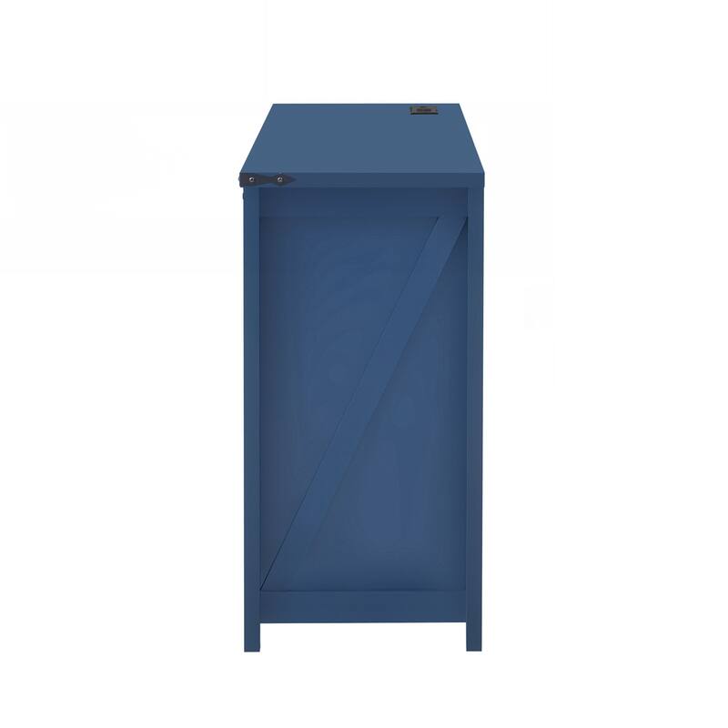 Sideboard with Storage,Farmhouse Storage Cabinet with Sliding Barn Doors and 4 Drawers