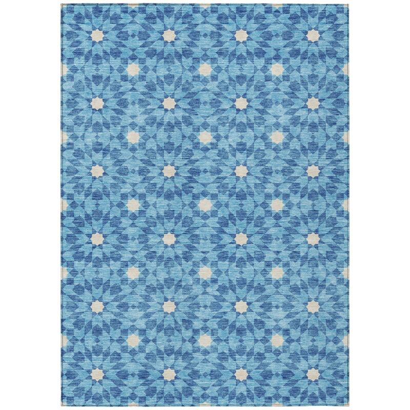 Machine Washable Indoor/ Outdoor Chantille Boho Morrocan Rug