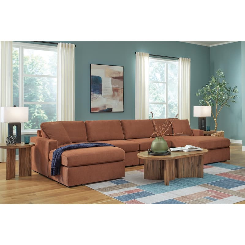 Signature Design by Ashley Modmax 4-Piece Double Chaise Sectional - 142"W x 68"D x 36"H