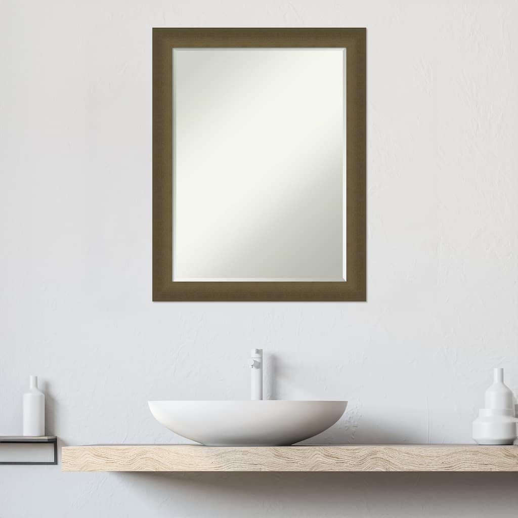 Blaine Narrow Half-Inch-Bevel Framed Bathroom Vanity Wall Mirror - Glass Size 18x24