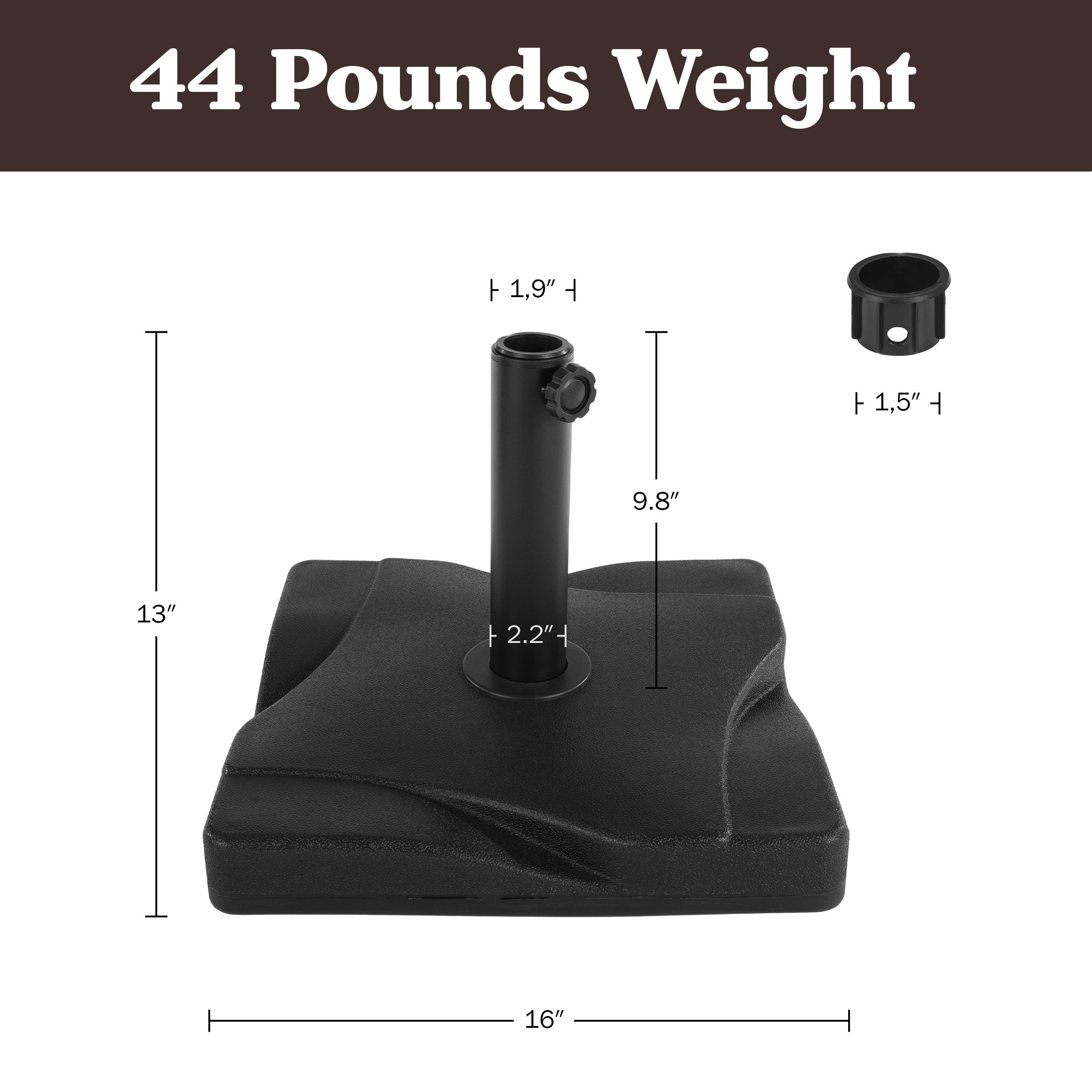 bed bath and beyond patio umbrella stand pure garden Patio Umbrella Base - 44lb Heavy Duty Polyethylene and Cement Patio  Umbrella Stand Outdoor by Pure Garden (Black) - Bed Bath & Beyond