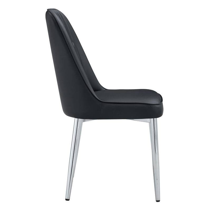 Modern Dining Chairs with Comfortable PU Leather and Durable Metal Legs for Home and Office Use