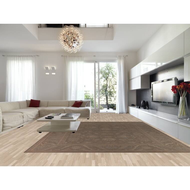 Brown Oushak Turkish Large Area Rug Handmade Vegetable Dye Wool Carpet - 12'2"x 14'3"