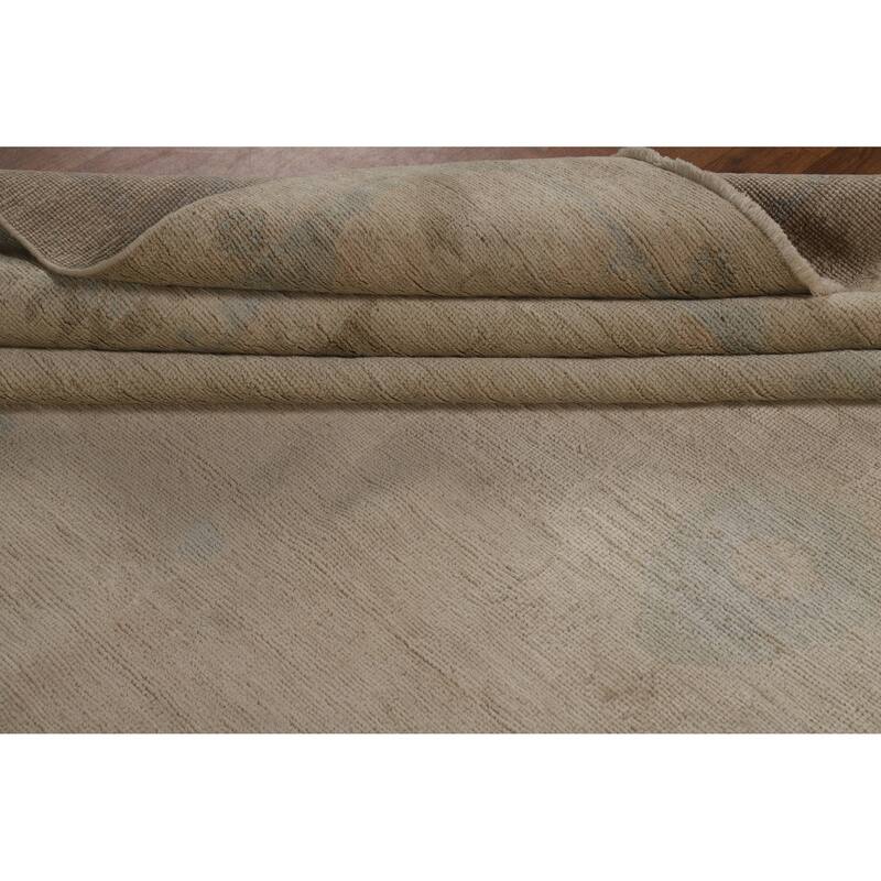 Vegetable Dye Oushak Turkish Area Rug Handmade Oriental Wool Carpet - 9'0"x 11'10"