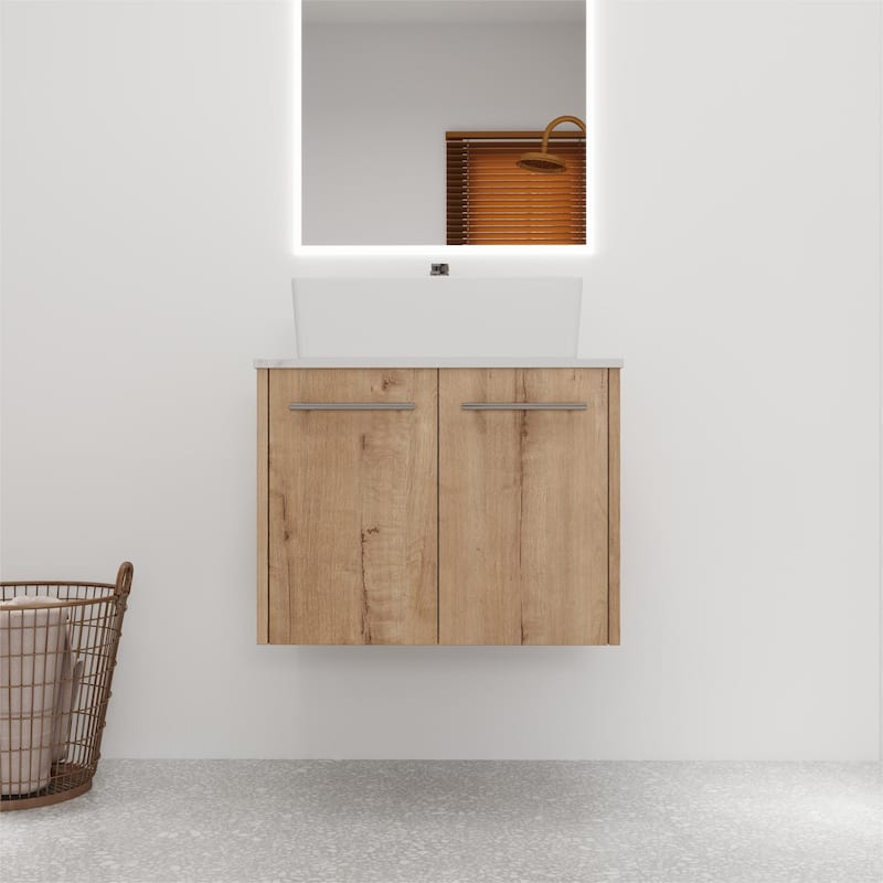 Bathroom Vanity With Sink In 24/30 Inch, Floating Bathroom Vanity With Soft Close Door