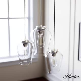 Hunter Vidria 3-Light Cluster Ceiling Light - Kitchen Island, Dining Room - Contemporary, Transitional