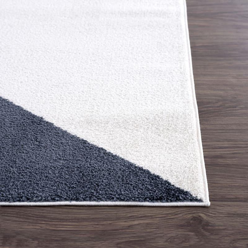 Abani Rugs Deco DEC140A Cream Grey Minimalist Geometric Area Rug