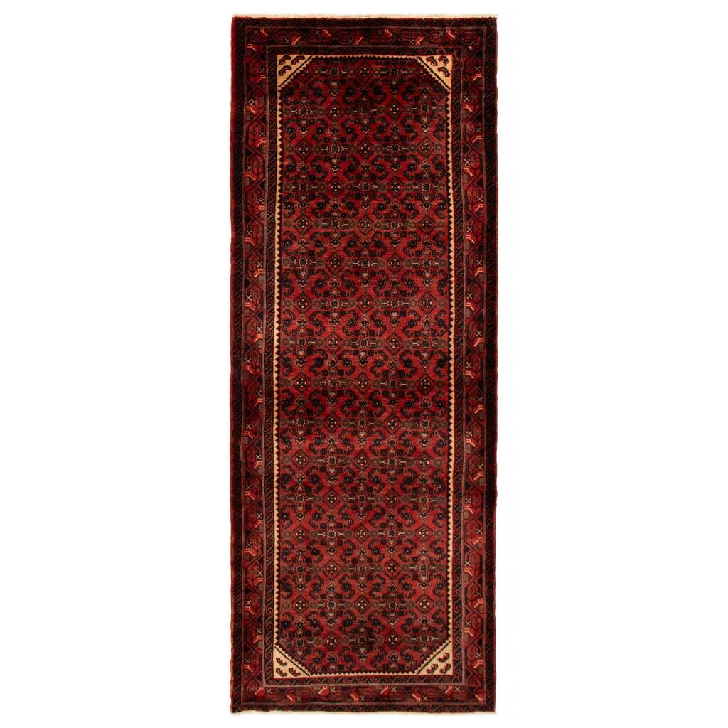 ECARPETGALLERY Hand-knotted Andelz Red Wool Rug - 3'8 x 10'0