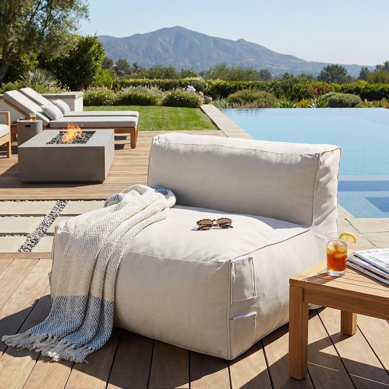 Christopher Knight Home - Nerissa Outdoor/Indoor Olefin Modular Bean Bag Armless Sofa Set with Shredded Foam Filled