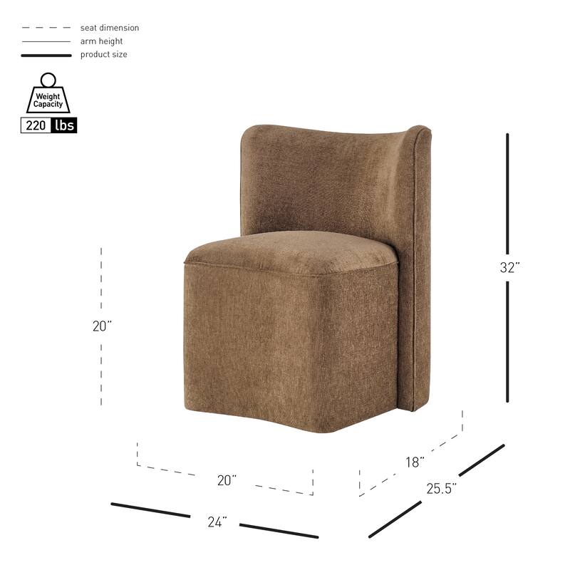 NPD Furniture Morraine Chenille Dining Chair with Casters