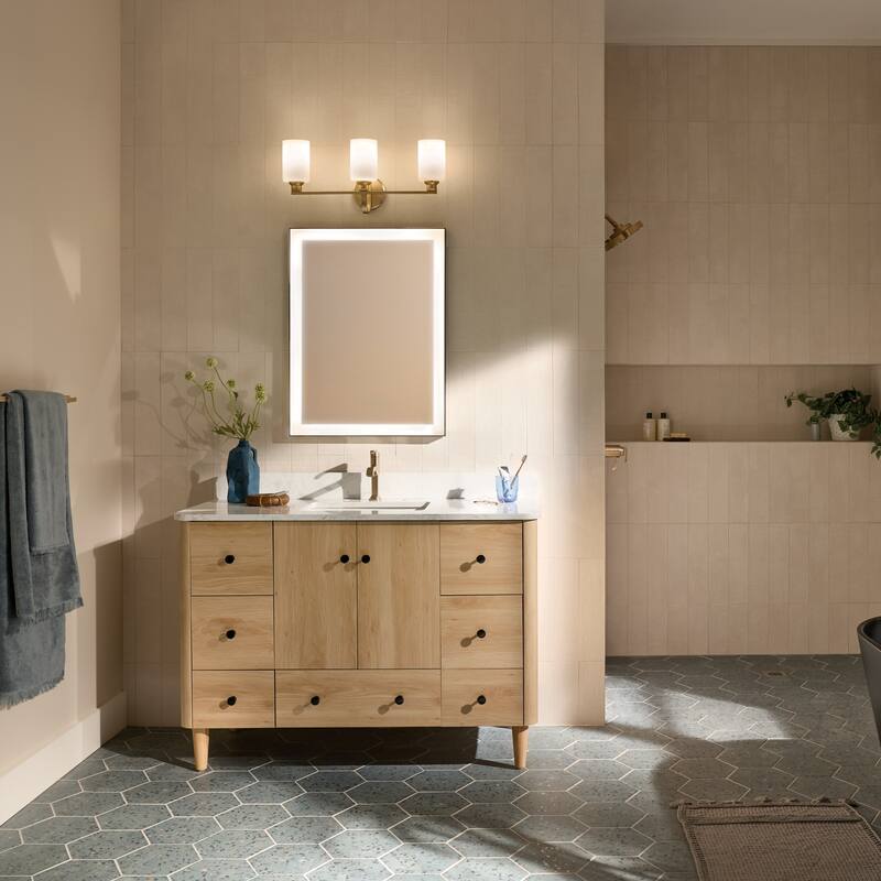 Kichler Lighting Gioe 24.25" 3-Light Vanity Light with Opal Glass in Champagne Bronze