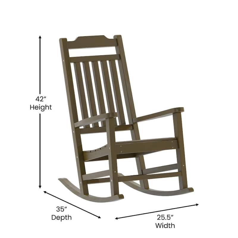 All-Weather Rocking Chair in Faux Wood - Patio and Backyard Furniture