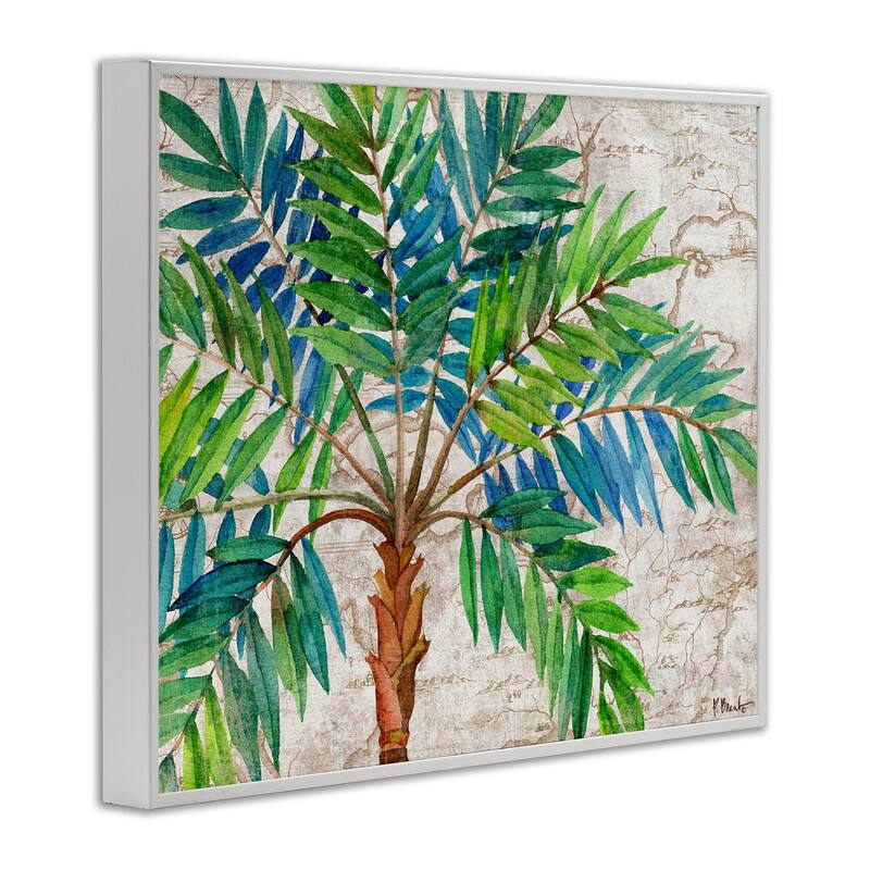 Stupell Aqueous Palm Tree Framed Giclee Art Design By Paul Brent
