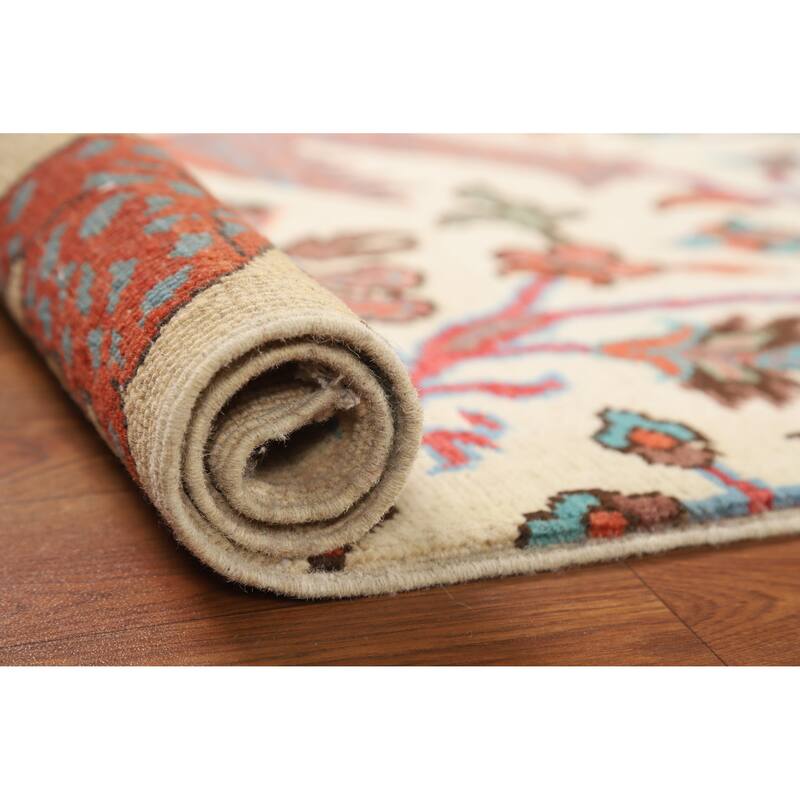 Hand Knotted Oriental 100% Wool Carpet Traditional All-Over Beige & Ivories Kazak Area Rug - 3' 0'' X 2' 0''