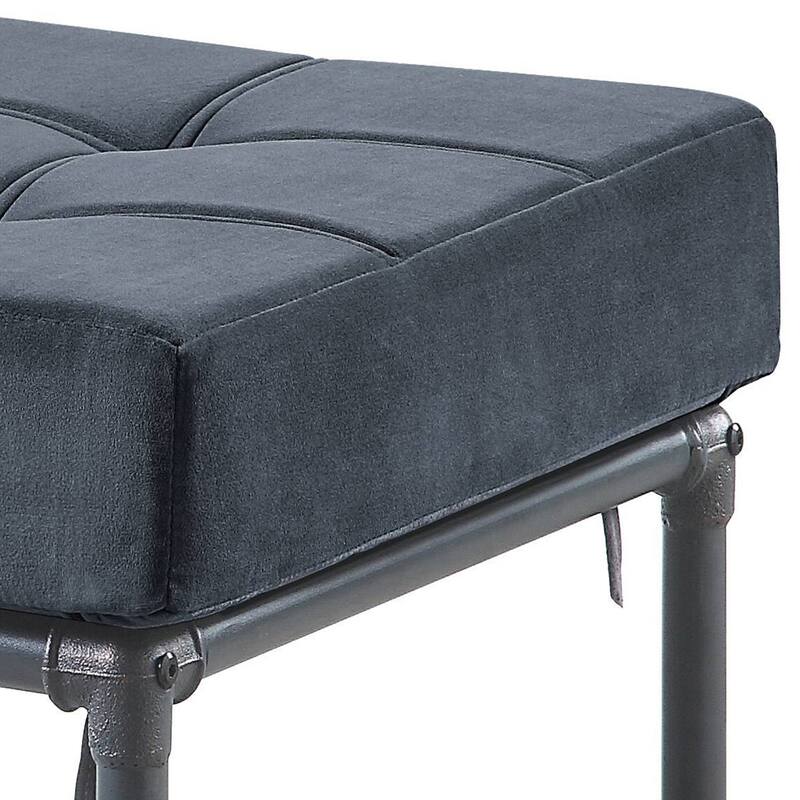 Grey and Sandy Grey Rectangle Ottoman - Grey