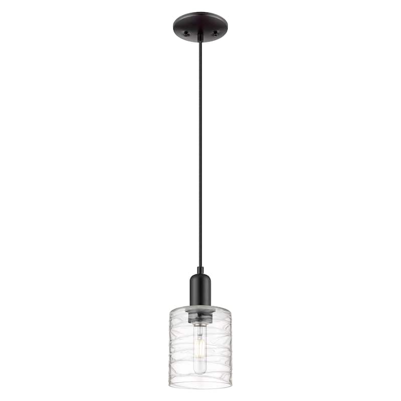 Innovations Lighting Endless Possibilities Arcadia - Cobbleskill - 1 Light 5" Cord Hung Mini Pendant - Deco Swirl/Matte Black