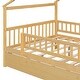 preview thumbnail 37 of 83, Montessori Bed House Bed with Trundle Bed and Headboard, Wood Daybed Platform Bed Frame No Box Spring Needed for Boys Girls