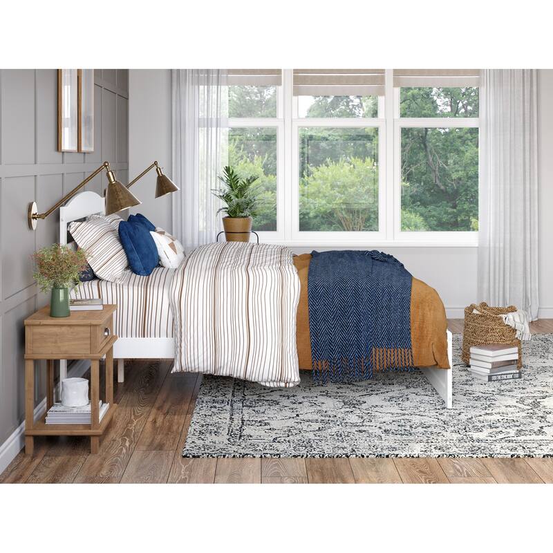 Warren Solid Wood Platform Bed with Footboard