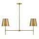 preview thumbnail 1 of 3, Lark 83445 Blake 2 Light 36" Wide Linear Chandelier Lacquered Brass