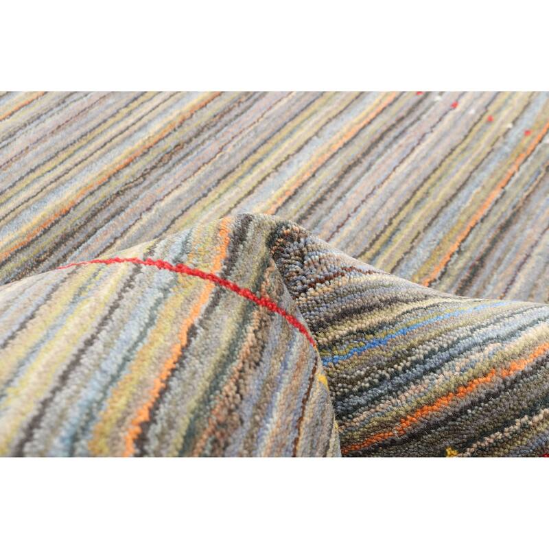 ECARPETGALLERY Hand Loomed Kashkuli Gabbeh Grey Wool Rug - 3'11 x 5'7