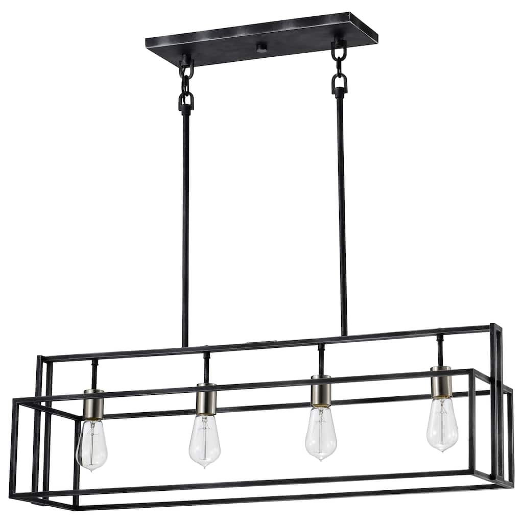 Nuvo Lighting Lake 4-light Island Pendant - Length 36.00", Width 10.00", Height 11.25"