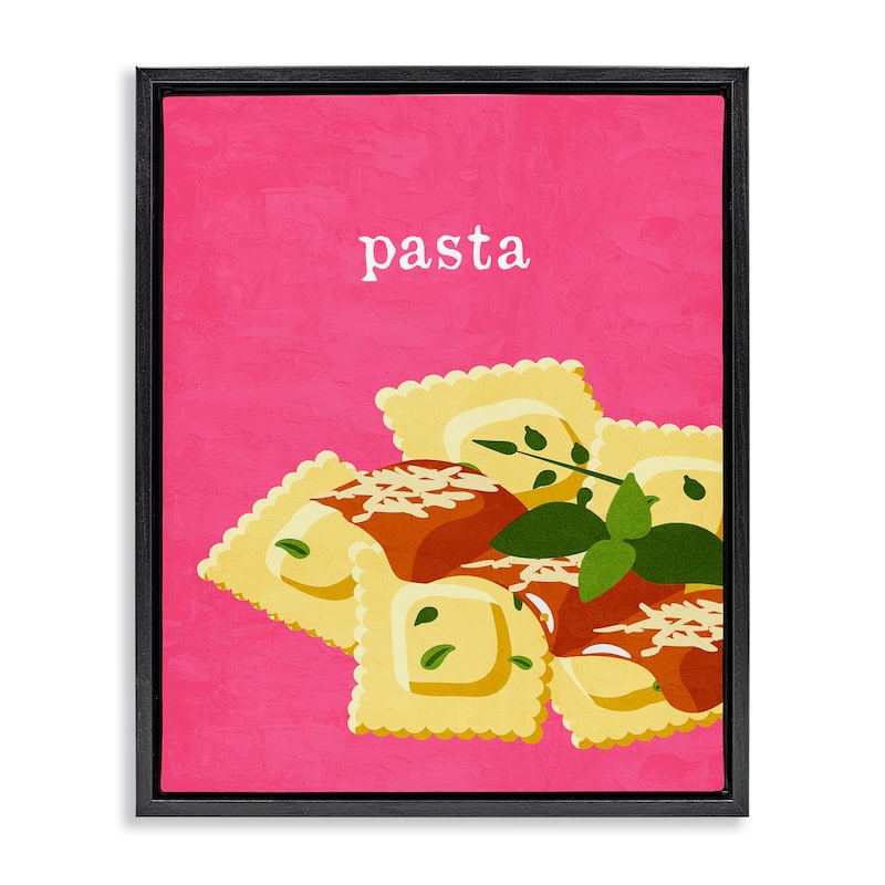 Stupell Ravioli Pasta Dish Framed Floater Canvas Wall Art Design By Kim Allen - 25 x 31 - Black