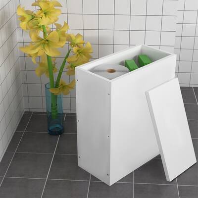 White Shaker Slimlines Wooden Multi-purpose Bathroom Storage Unit Nightstand