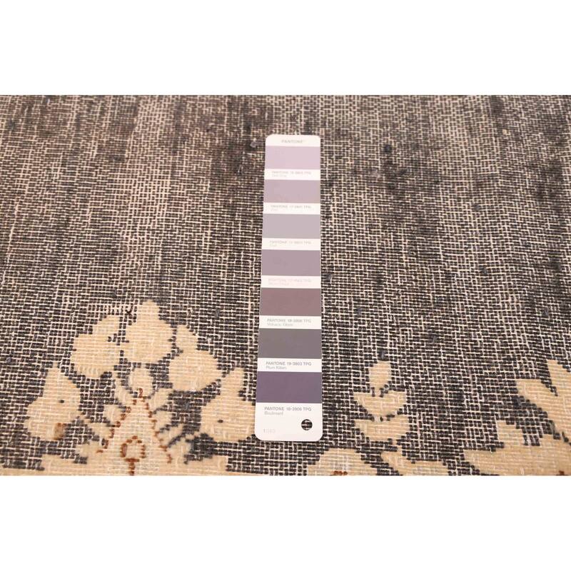 ECARPETGALLERY Hand-knotted Antalya Vintage Dark Grey Wool Rug - 7'6 x 10'3