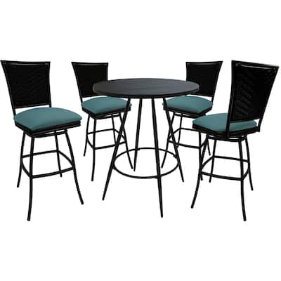 Outdoor/Indoor Metal Pub Set - Erin 30" Swivel Armless Bar Stools - 30" Seat Bar Height