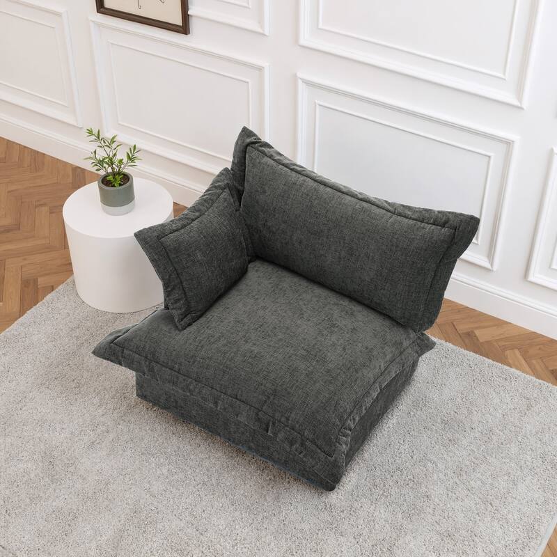 Upholstered Chenille Arm Club Chair Cloud corner cahir