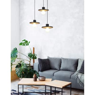 Justice Design Group Ceramic Saucer Pendant - Carbon Matte Black