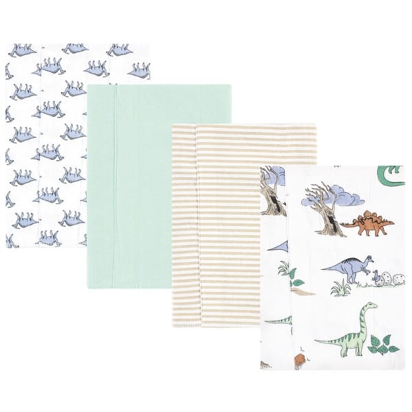 slide 1 of 1, Hudson Baby Infant Boy Cotton Flannel Burp Cloths, Boy Dino World 4-Pack, One Size - Boy Dino World 4-Pack - One Size One Size - Boy Dino World 4-Pack