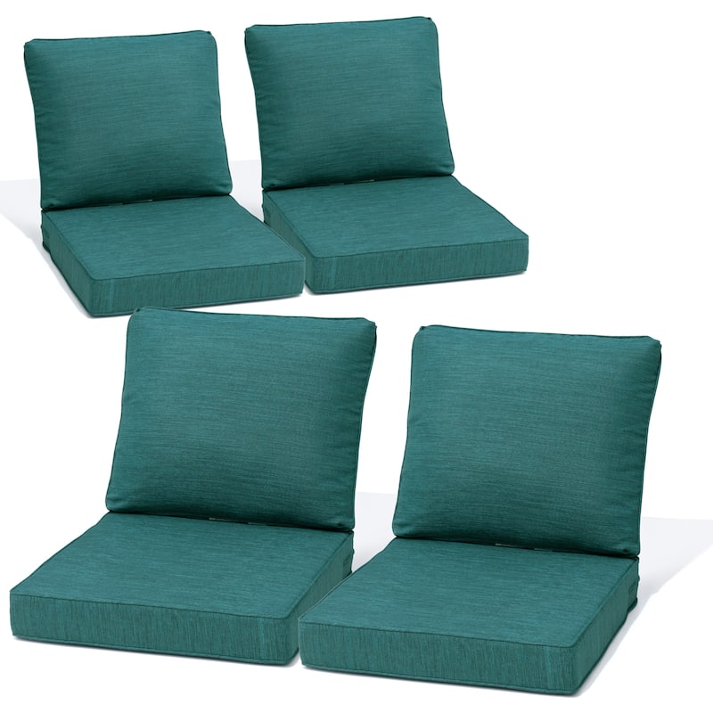 27.6'' x 24.4'' x 4.5'' Outdoor Indoor Patio Seat Cushions Set (Seat & Back) - 4PC - MALACHITE